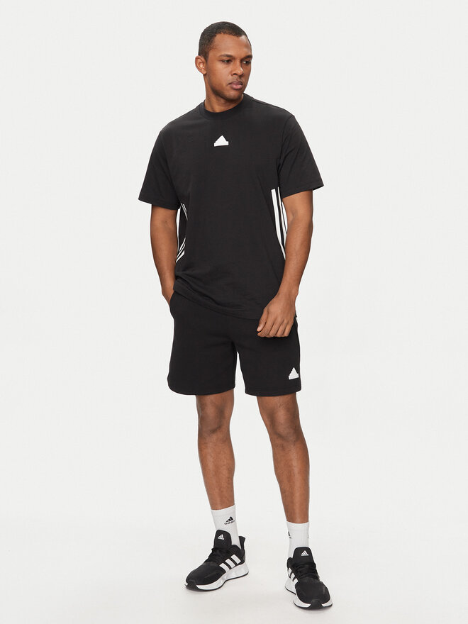 adidas adidas Marškinėliai Future Icons 3-Stripes IR9166 Juoda Loose Fit