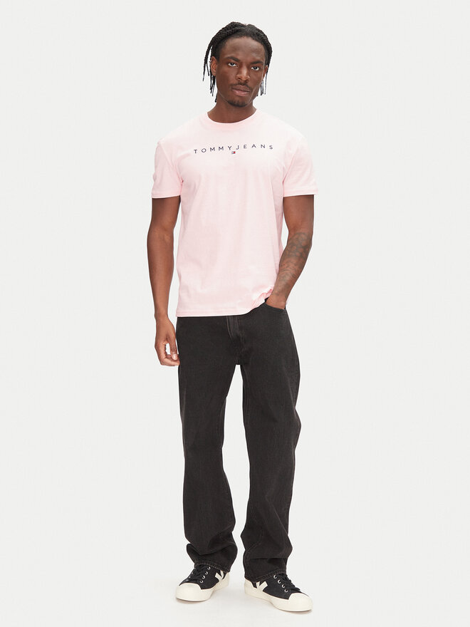 Tommy Jeans Tommy Jeans Футболка Linear Logo DM0DM20744 Рожевий Regular Fit
