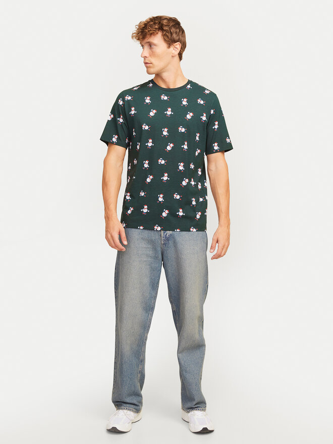 Jack&Jones Jack&Jones T-Shirt Xmas Merry 12265399 Grün Standard Fit