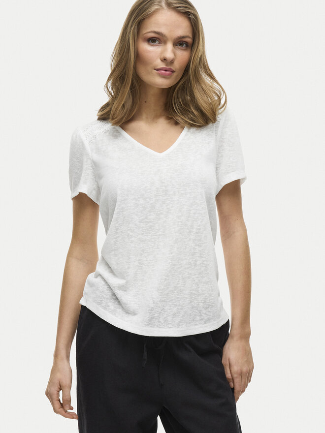 Vila Vila T-shirt Amer 14093441 Bijela Regular Fit