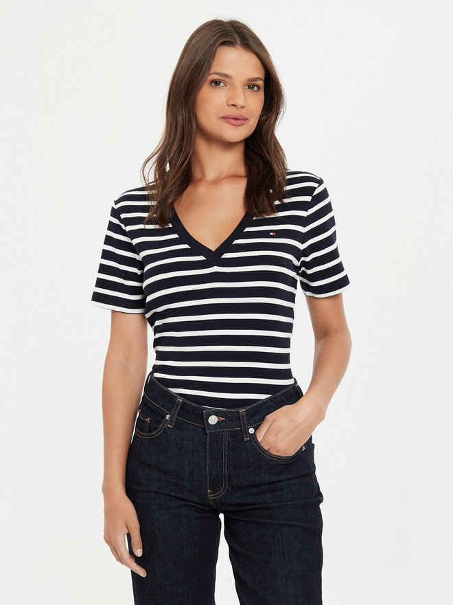 Tommy Hilfiger Tommy Hilfiger Majica New Cody WW0WW40584 Mornarsko modra Slim Fit