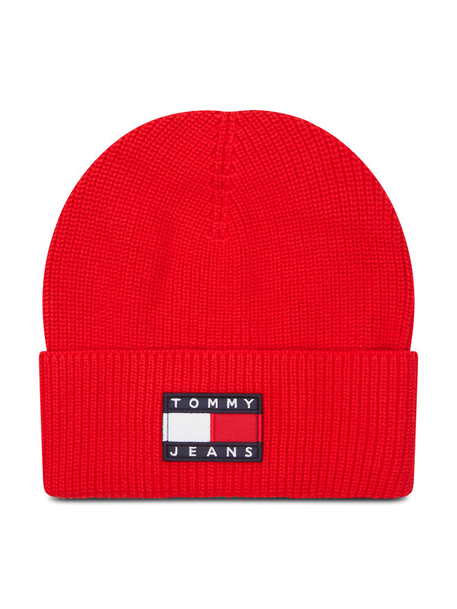 Tommy Jeans Czapka Tommy Jeans Heritage Beanie AM0AM06644 Czerwony