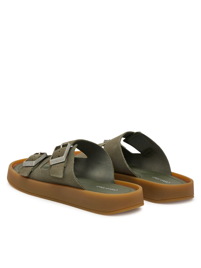 Calvin Klein Pantoletten Calvin Klein Ergon Double Bar Sandal Su HM0HM02094 Grün