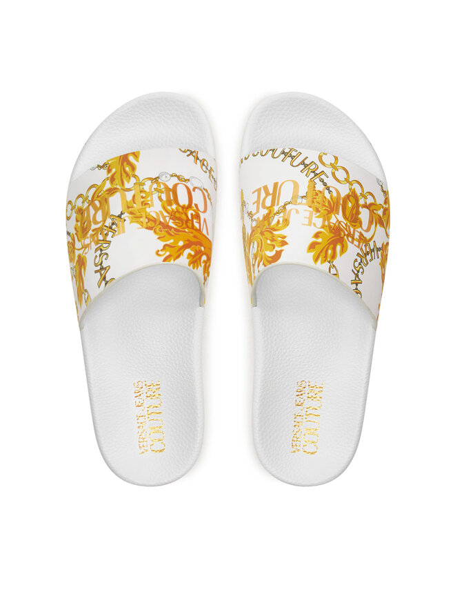 Versace Jeans Couture Klapki Versace Jeans Couture 77VA3SQ3 ZS834 Biały