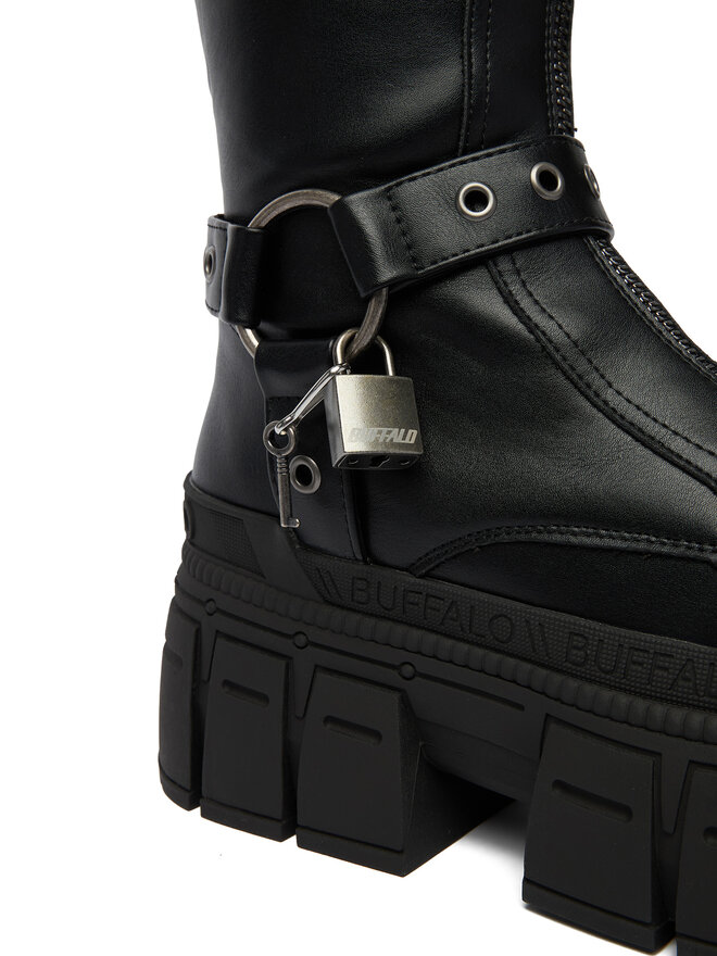 Buffalo Чоботи Buffalo Gospher Biker Hi 1270131 Чорний