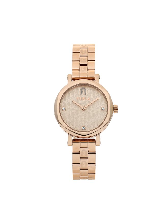 Furla Ρολόι Furla Petite Shape WW00036-MT0000-1G000-1-008-20-CN-W Ροζ χρυσό