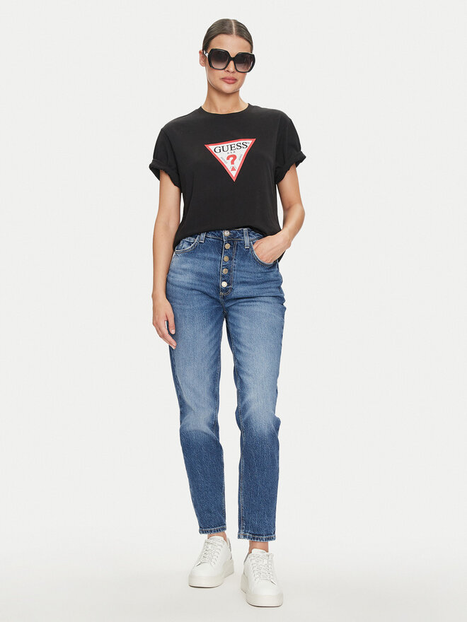 Guess Jeans Guess Jeans T-Shirt W4YI73 K8HM0 Μαύρο Regular Fit
