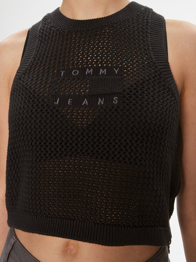 Tommy Jeans Tommy Jeans Felső DW0DW18336 Fekete Regular Fit