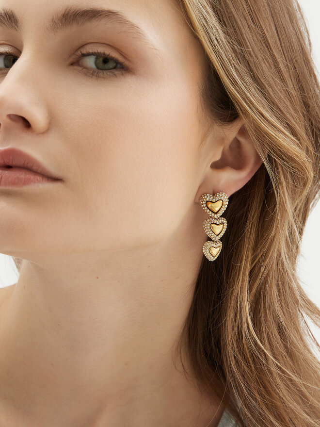 Guess Naušnice Guess JUBE05 013JW Zlatá
