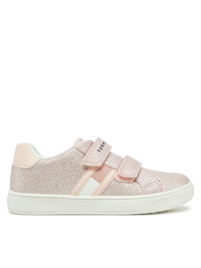 Tommy Hilfiger Сникърси Tommy Hilfiger Flag Low Cut Velcro Sneaker T1A9-33725-0745 S Розов