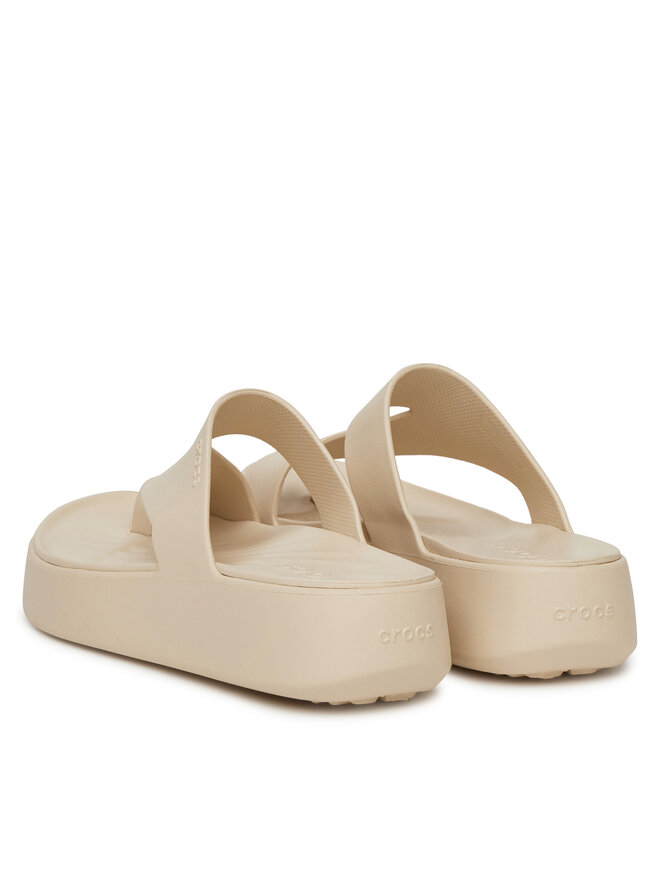 Crocs Čības uz pirksta Crocs Getaway Platform Toe Loop 210834 Bēšs