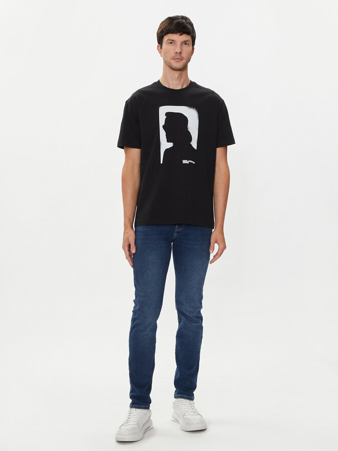 Karl Lagerfeld Jeans Karl Lagerfeld Jeans Póló 245D1709 Fekete Regular Fit