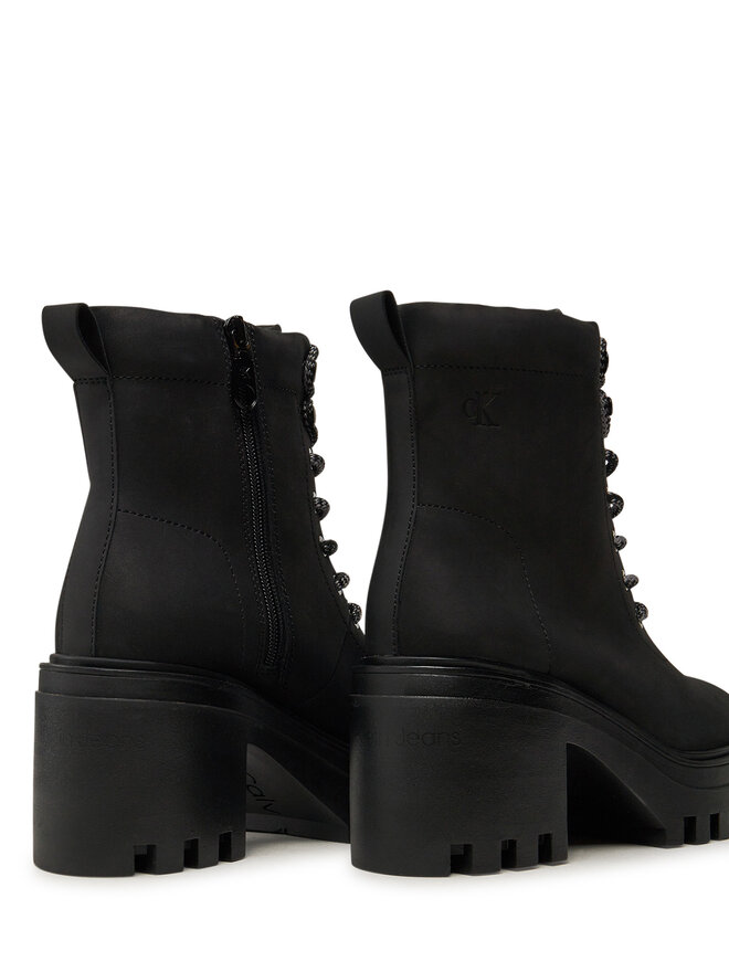 Calvin Klein Jeans Ботильйони Calvin Klein Jeans Chunky Heeled Zip Boot Lth YW0YW01548 Чорний