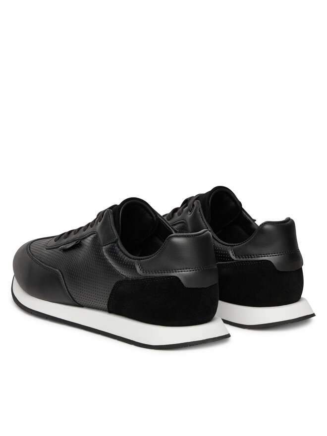 Calvin Klein Sneakersy Calvin Klein Low Prof Runn Laceup Perf Lth HM0HM01871 Černá