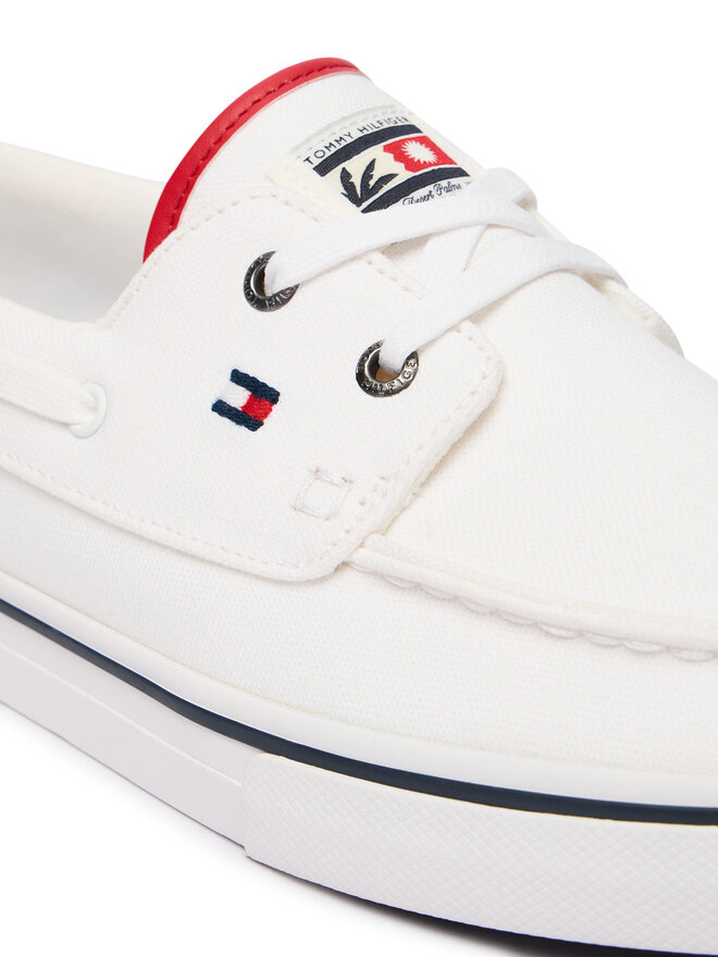 Tommy Hilfiger Sneakers aus Stoff Tommy Hilfiger Th Boat Vulc Sneaker Canvas FM0FM05877 Weiß