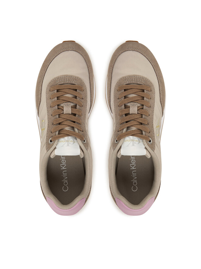Calvin Klein Sneakers Calvin Klein Retro Runner Lace Up Nylon Mg YW0YW01990 Khakifarben
