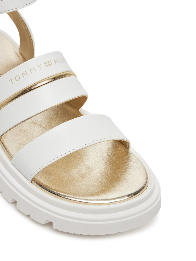 Tommy Hilfiger Sandały Tommy Hilfiger Sandal T4A2-33798-0371 S Biały