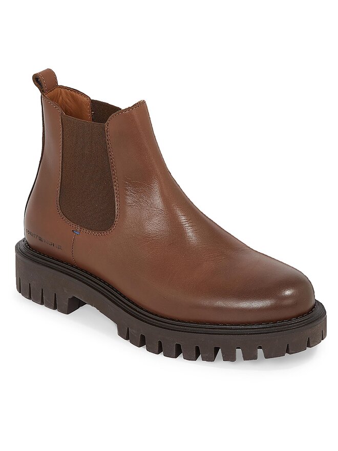 Tommy Hilfiger Боти тип челси Tommy Hilfiger Premium Casual Chunky Lth Chels FM0FM04755 Кафяв