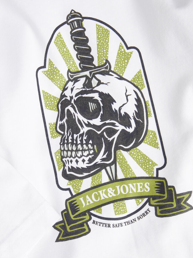 Jack&Jones Jack&Jones T-Shirt Seven Skull 12262491 Weiß Regular Fit