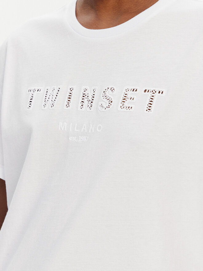 TWINSET TWINSET T-Shirt 251TT2041 Weiß Relaxed Fit