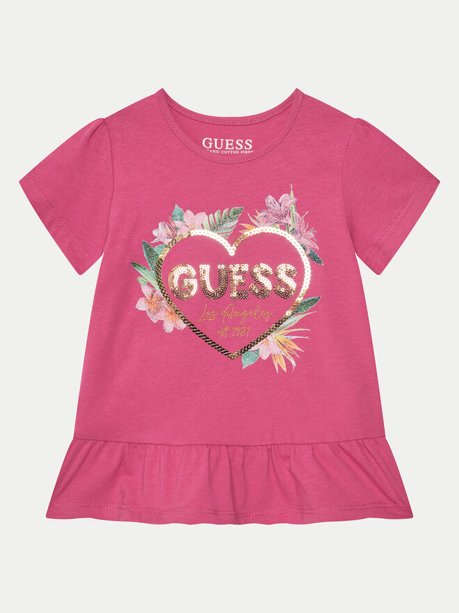 Guess Guess Marškinėliai K5GI10 K6YW Rožinė Regular Fit