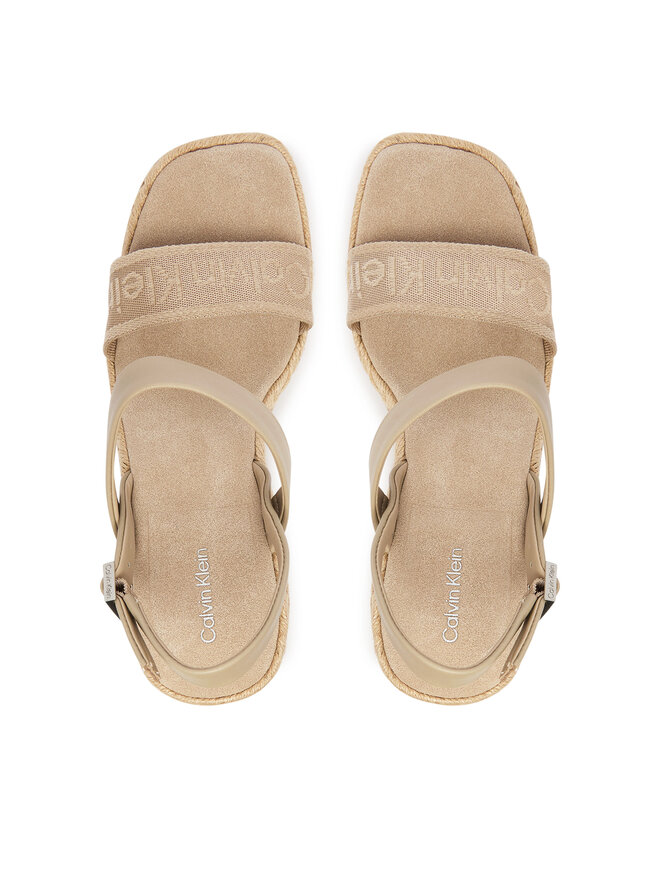 Calvin Klein Espadrilles Calvin Klein Wedge Espad 70 Webbing Lth HW0HW02901 Beige