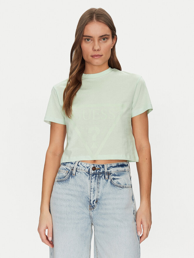 Guess Guess Marškinėliai V2YI06 K8HM0 Žalia Regular Fit