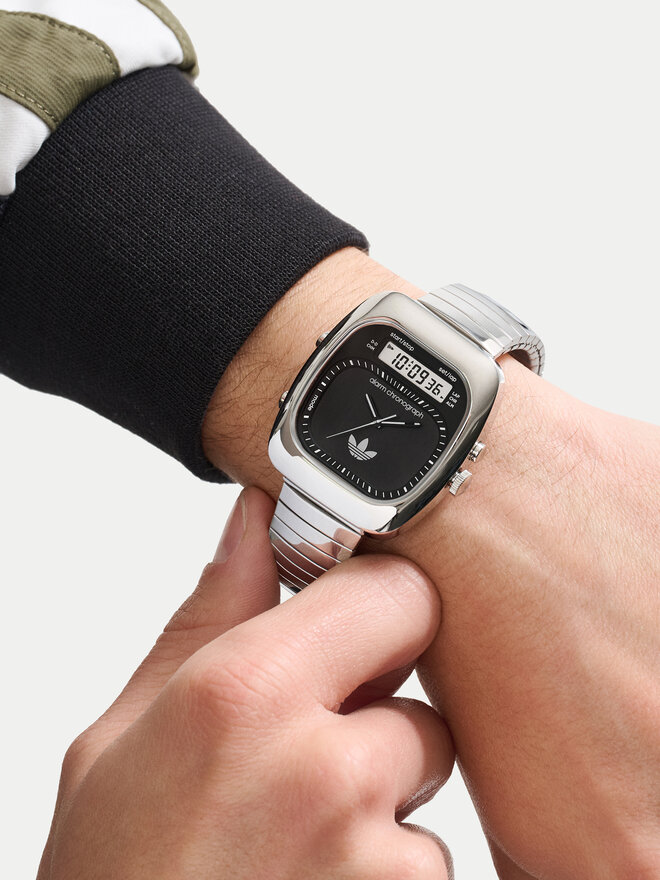 adidas Ρολόι adidas Retro Wave Three Chronograph AOSY25013 Ασημί