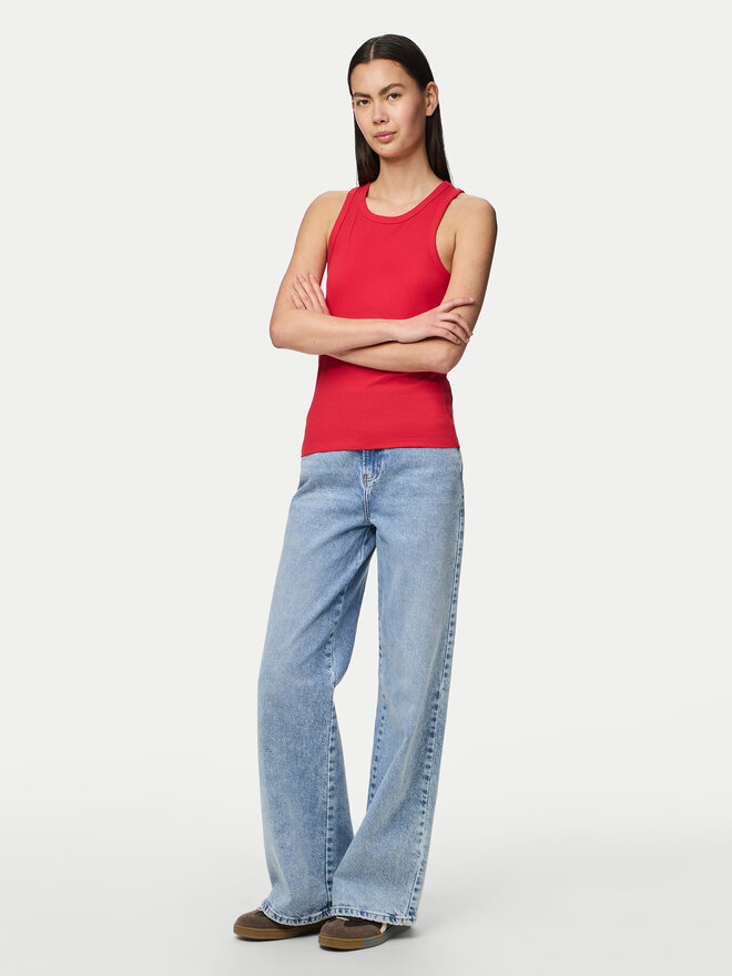 Pieces Pieces Top Ruka 17133673 Rdeča Slim Fit