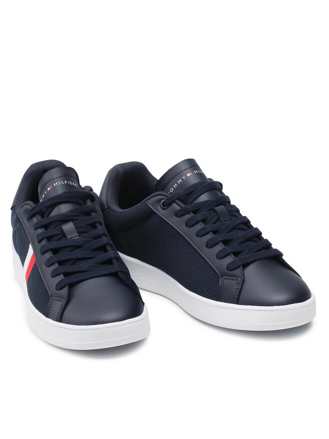 Tommy Hilfiger Sneakers Tommy Hilfiger Cupsole Court Stripes Knit Mix FM0FM03606 Dunkelblau