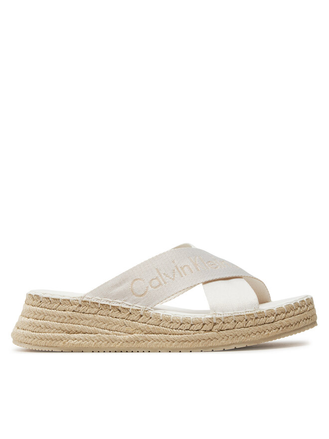 Calvin Klein Jeans Εσπαντρίγιες Calvin Klein Jeans Sporty Wedge Rope Sandal Mr YW0YW01364 Λευκό