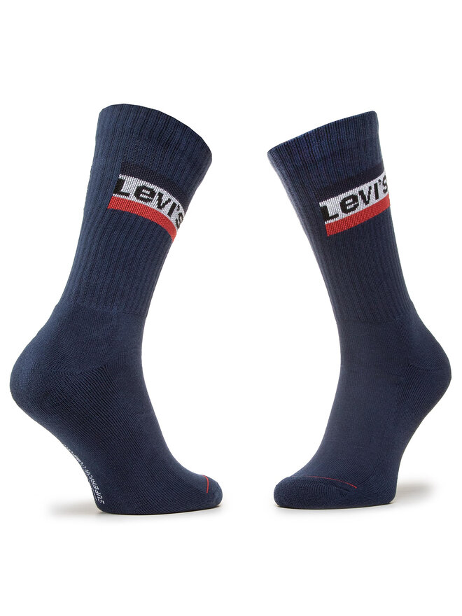 Levi's® Zestaw 2 par wysokich skarpet męskich Levi's® 902012-001 Granatowy