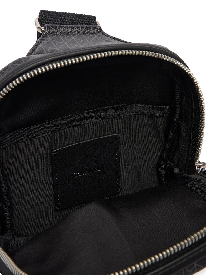 Calvin Klein Umhängetasche Calvin Klein Emblem Aop Coated Square Sling LV04D3335G Schwarz