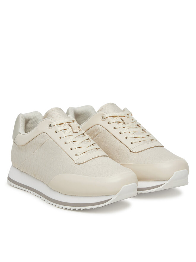 Calvin Klein Zapatillas Calvin Klein Runner Lace Up - Jacq HW0HW02413 Écru