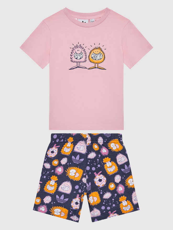 adidas adidas Conjunto de camiseta y pantalones cortos deportivos KEVIN LYONS HC1985 Rosa Regular Fit