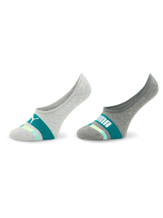 Puma 2er-Set Kinder Sneakersocken Puma Kids Seasonal Footie 2P 938009 Grau