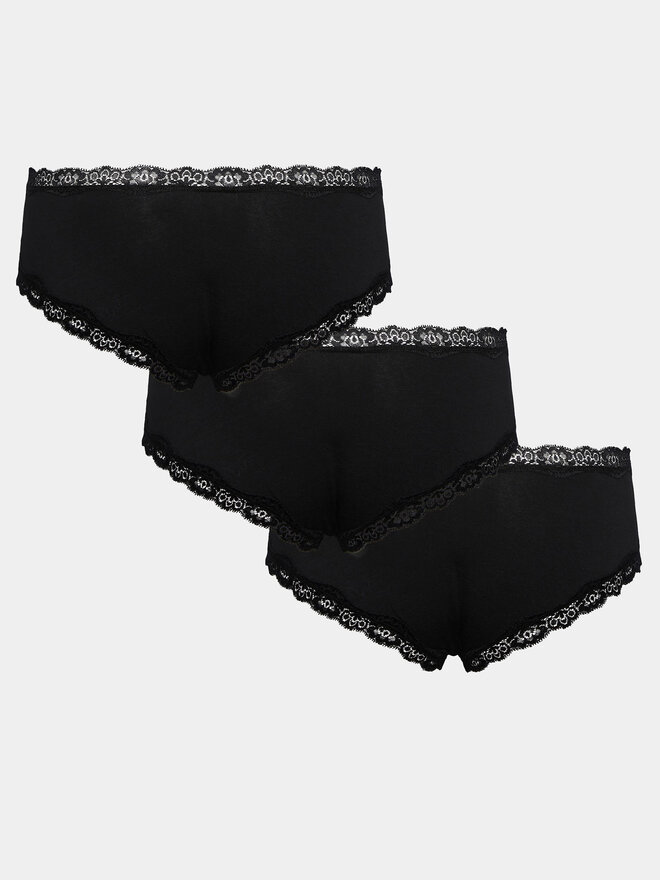 Pieces Pieces Pack de 3 braguitas clásicas Nola 17108468 Negro