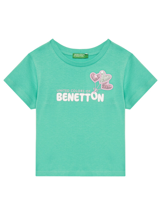 United Colors Of Benetton United Colors Of Benetton Marškinėliai 3I1XG10JB Žalia Regular Fit