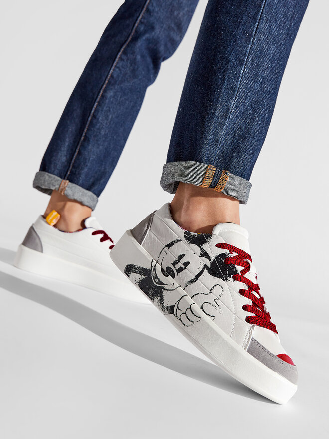 Sneakersy Desigual Mickey 22SSKP12 Biały | eobuwie.com.pl