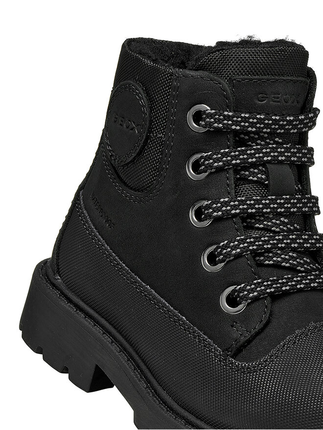 Geox Schnürstiefeletten Geox J Shaylax Boy Wpf J66HDB 032FU C9999 M Schwarz
