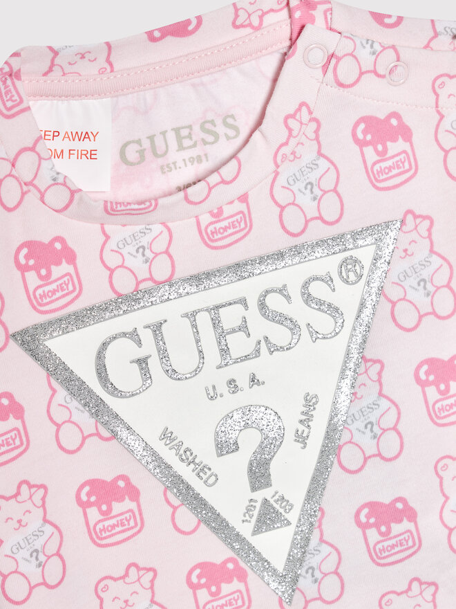 Guess Guess Póló H1YT00 K6YW1 Rózsaszín Regular Fit
