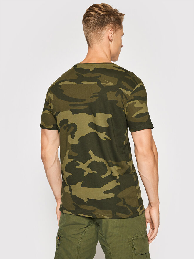 Alpha Industries Alpha Industries Camiseta Basic T Small Logo Camo 188505C Verde Regular Fit