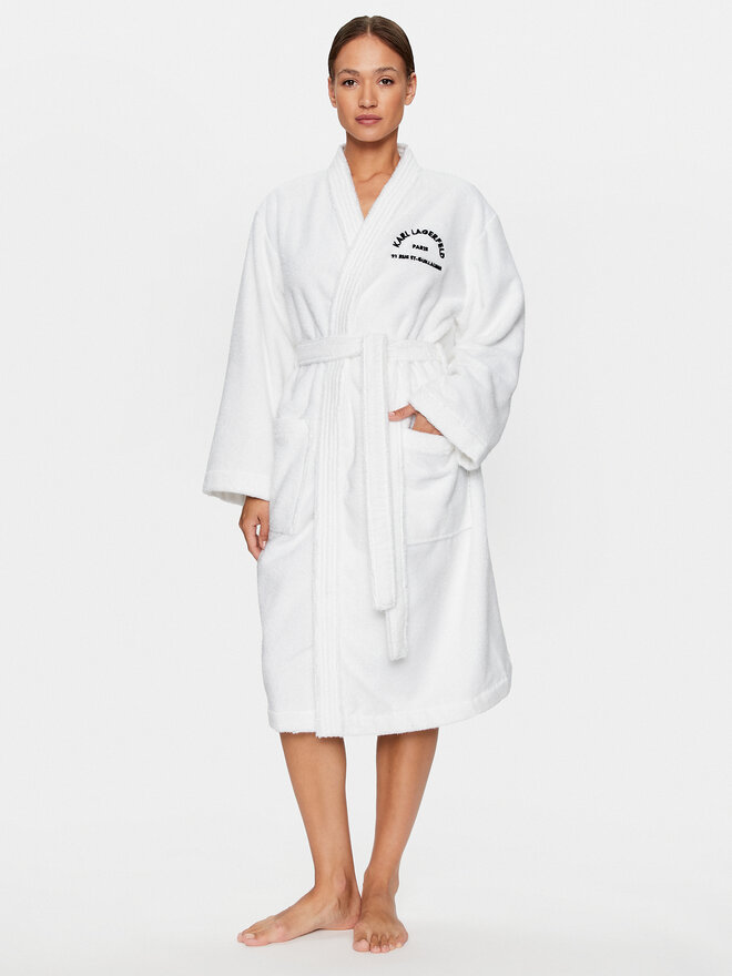 KARL LAGERFELD KARL LAGERFELD Ρόμπα Unisex 215M2180 Λευκό Regular Fit