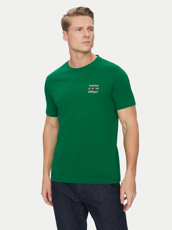 Tommy Hilfiger Tommy Hilfiger Camiseta Stack MW0MW38622 Verde Regular Fit