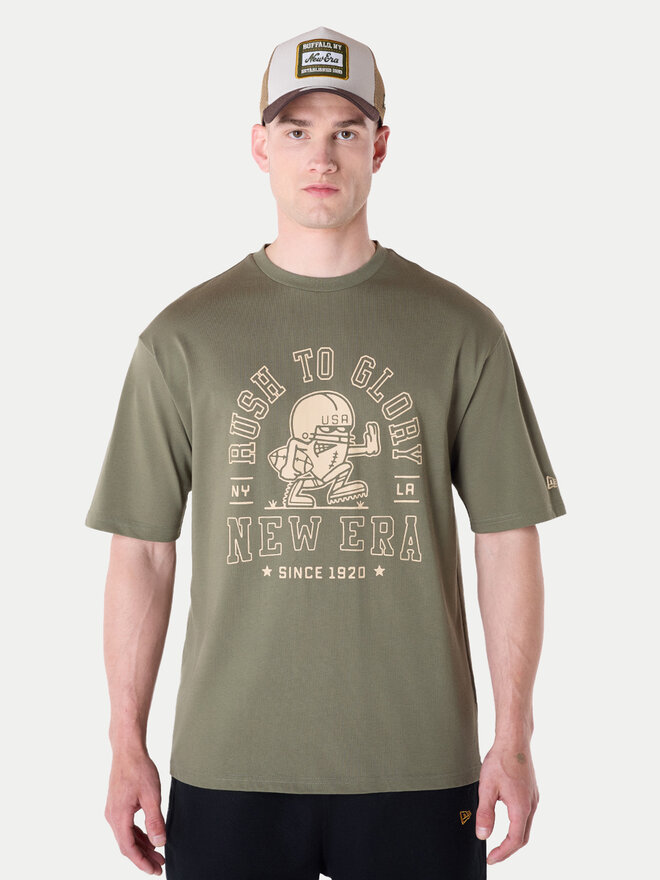 New Era New Era Marškinėliai Football Graphic 60596409 Žalia Regular Fit