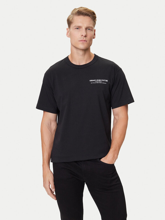 Versace Jeans Couture Versace Jeans Couture Camiseta 79GAHE10 CJ00E Negro Regular Fit