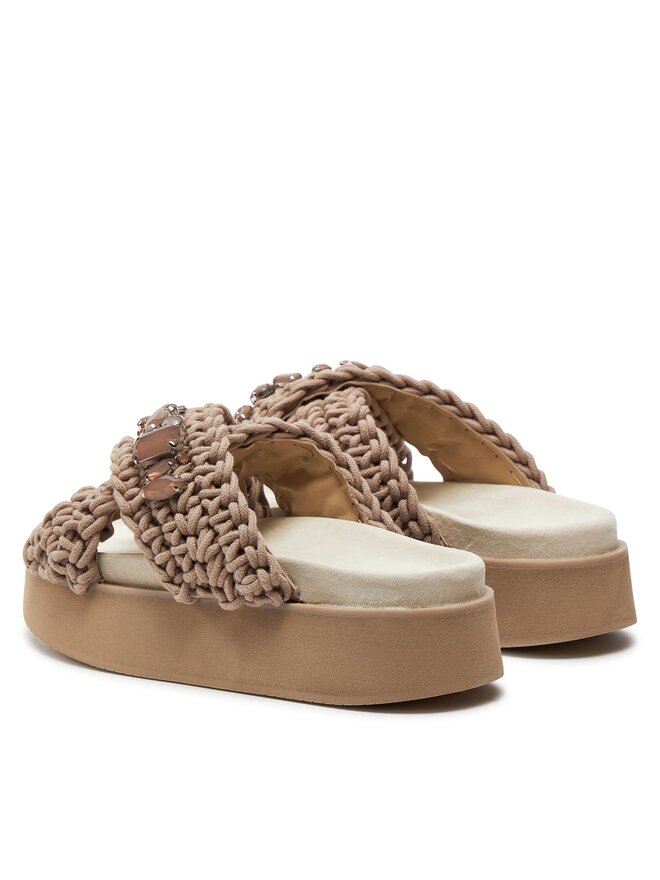 Inuikii Šľapky Inuikii Woven Stones Platform 70103-106 Hnedá