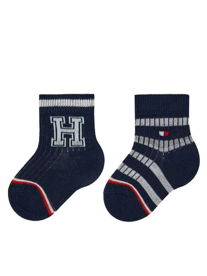 Tommy Hilfiger 2 pár hosszú szárú gyerek zokni Tommy Hilfiger 701224996 Sötétkék