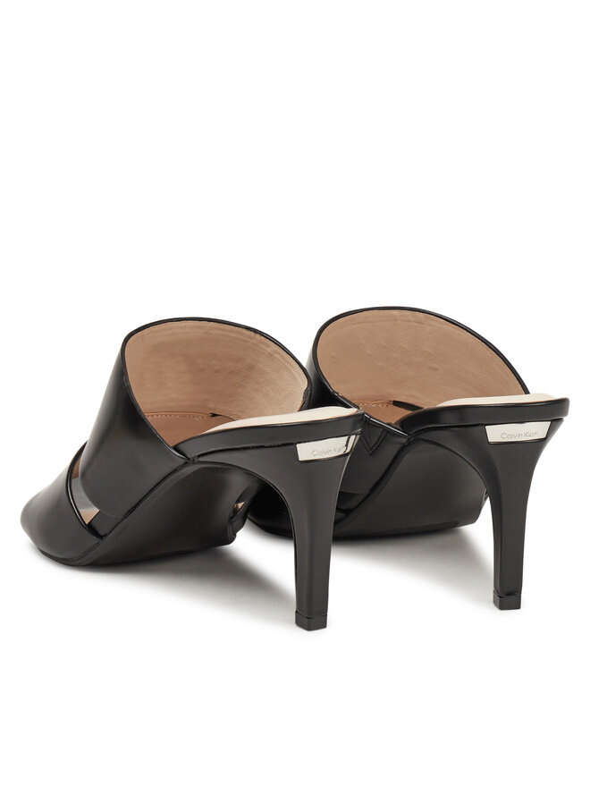 Calvin Klein Klapki Calvin Klein Heel Mule 70 - Lth 2 Straps HW0HW02460 Czarny