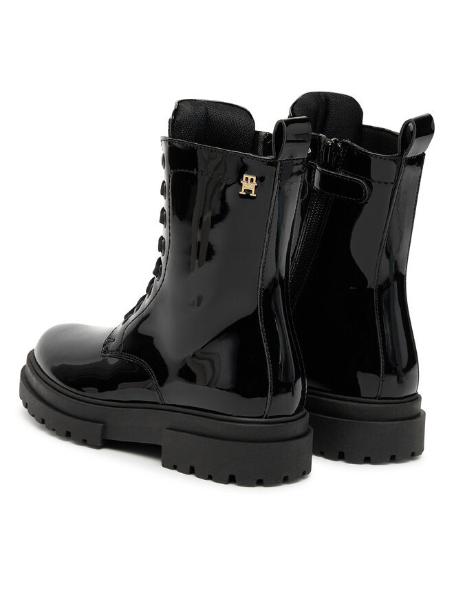Tommy Hilfiger Schnürstiefeletten Tommy Hilfiger Lace-Up Bootie T4A5-34025-0775 S Schwarz